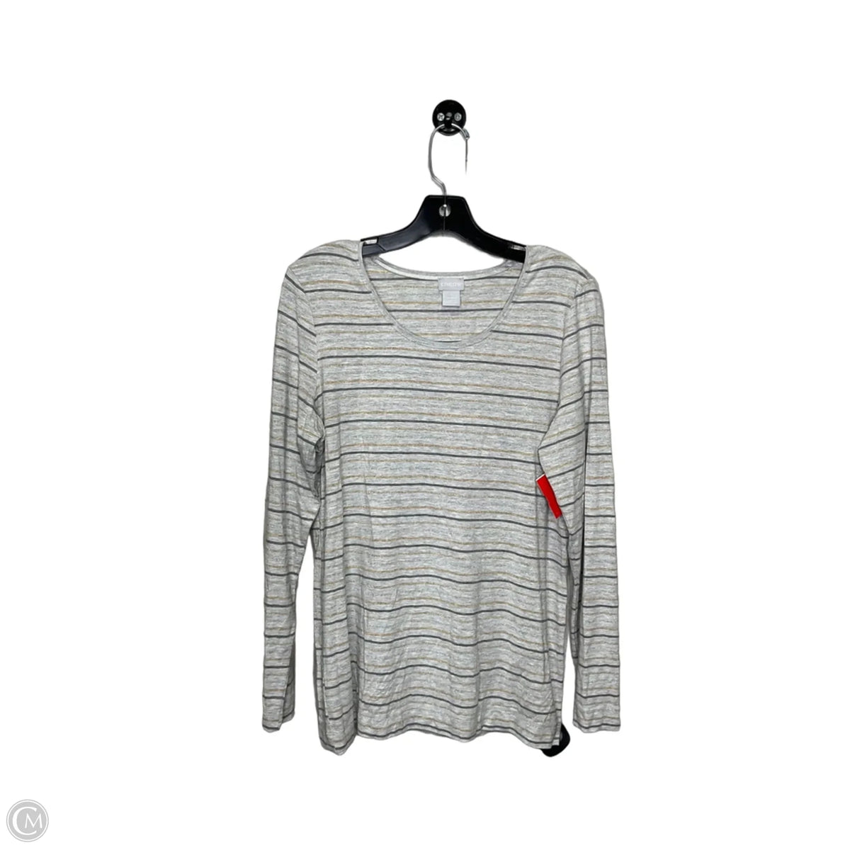Top Long Sleeve By Chicos In Grey, Size: M