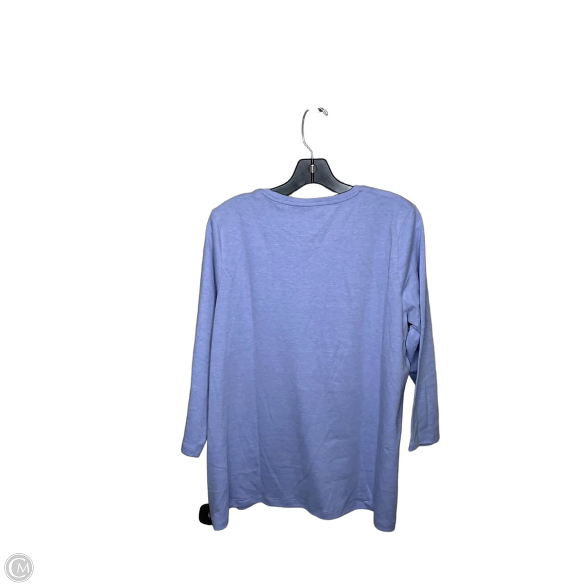 Top 3/4 Sleeve Basic By Kim Rogers In Blue, Size: L