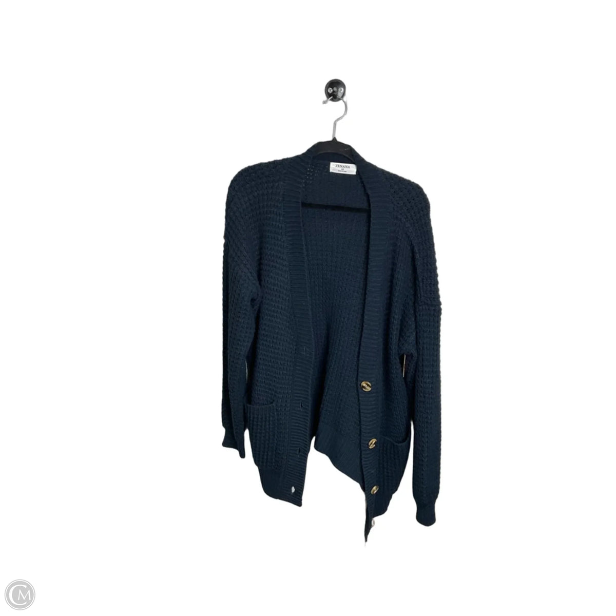 Cardigan By Zenana In Navy, Size: 1x