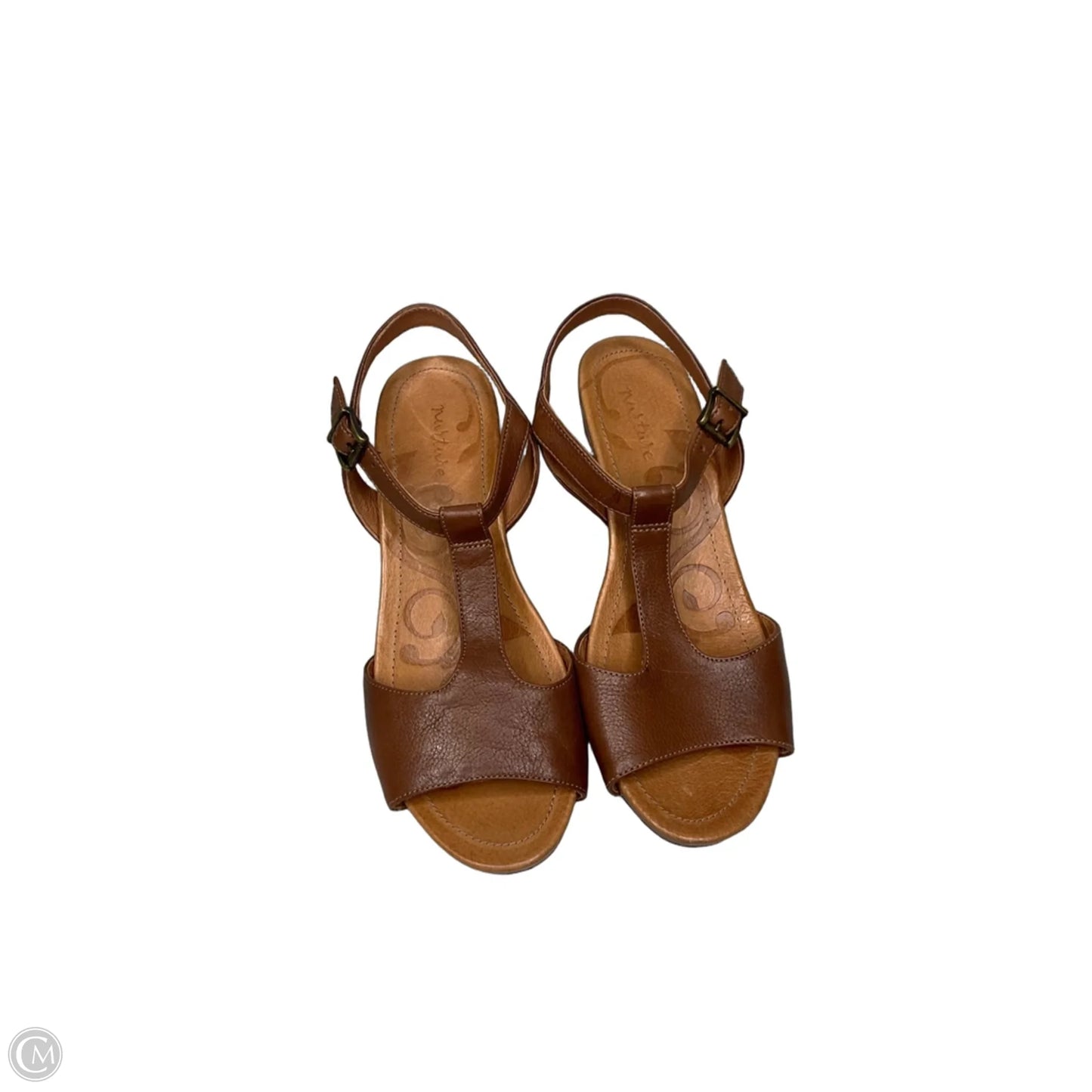 Sandals Heels Wedge By Nurture In Brown, Size: 8