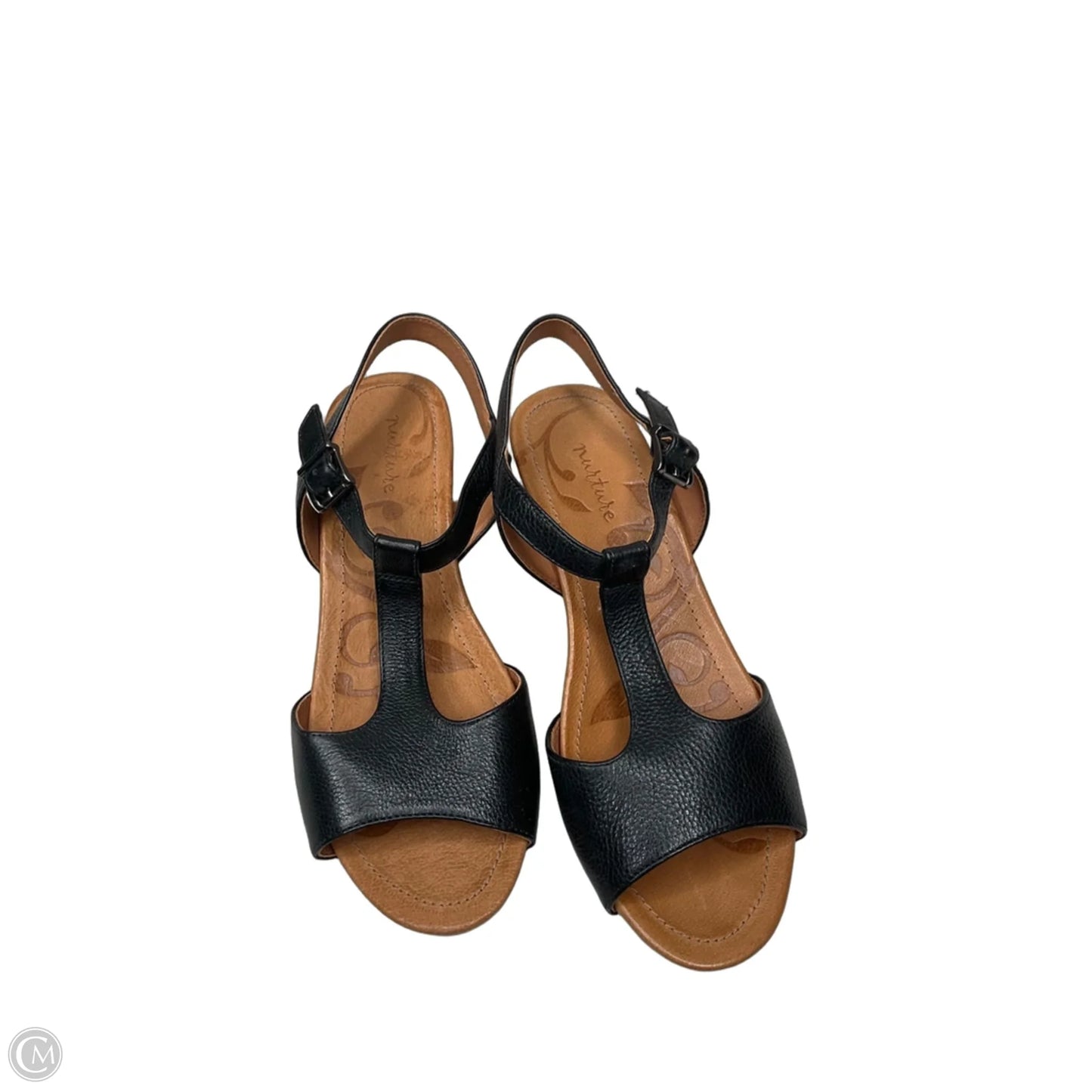 Sandals Heels Wedge By Nurture In Black, Size: 8